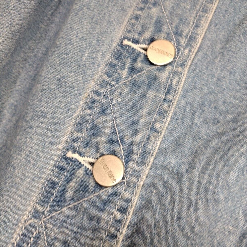 Women's Jean Skirt Size 12 Button Up Denim Vintage Karen Kane Trendy Skirts - Picture 6 of 10
